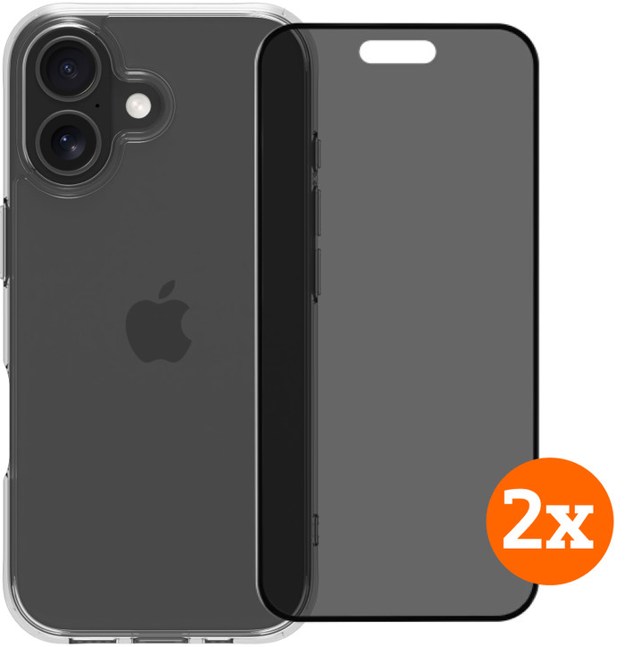 BlueBuilt Protective Backcover iPhone 17 Transparent + Privacy Displayschutz Doppelpack Main Image