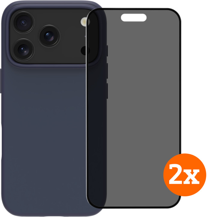 BlueBuilt Protective Cover MagSafe iPhone 17 Pro Blue + Privacy Displayschutz Doppelpack Main Image