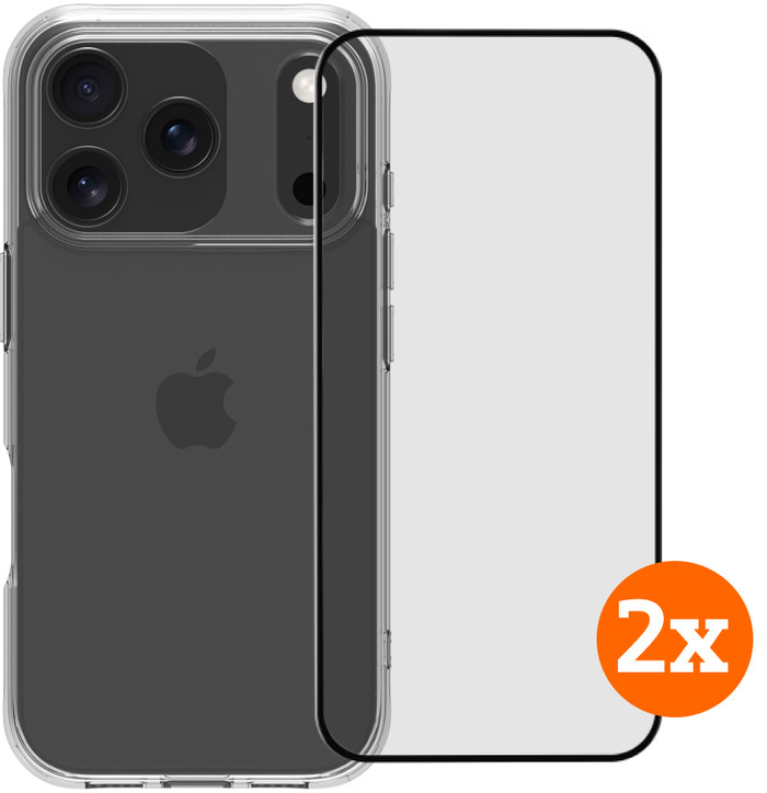 BlueBuilt Protective Backcover iPhone 17 Pro Transparent + Panzerglas Doppelpack Main Image