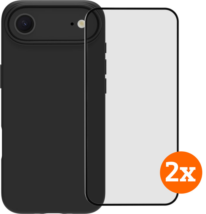 BlueBuilt Protective Backcover MagSafe iPhone Air Schwarz + Panzerglas Doppelpack Main Image