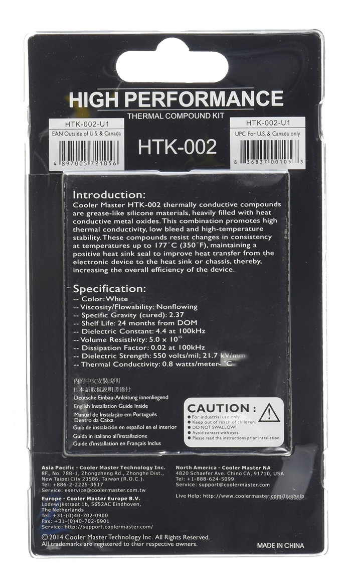 Cooler Master HTK002 Wärmeleitpaste - 2 g verpackung