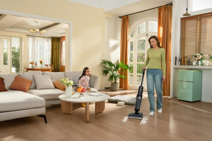 Tineco S7 Stretch produkt in gebrauch