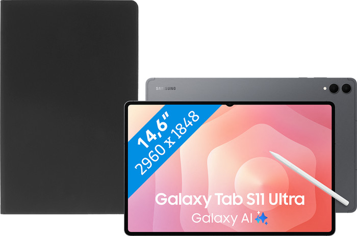 Samsung Galaxy Tab S11 Ultra 14.6 inches 1TB WiFi Gray + BlueBuilt Book Case Black Main Image