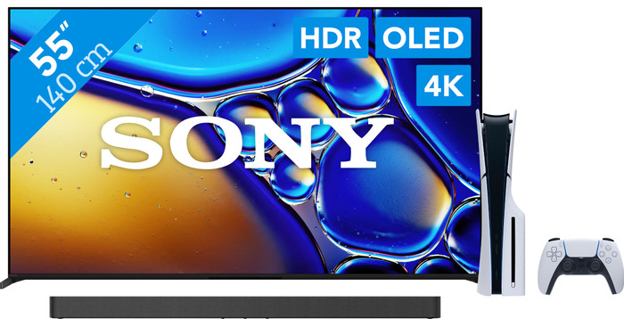 Sony 55 inches BRAVIA 8 II 4K QD-OLED + Sony BRAVIA Theatre Bar 8 Black + PlayStation 5 Main Image