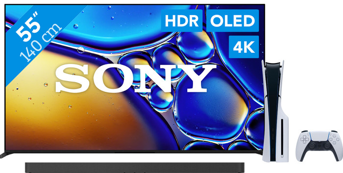 Sony 55 Zoll Bravia 8 II 4K QD-OLED + Sony Bravia Theatre Bar 9 Schwarz + PlayStation 5 Main Image