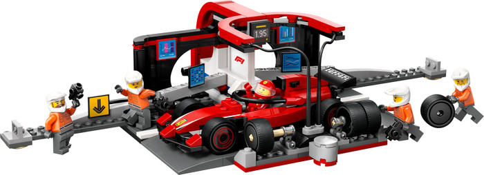 LEGO City F1 Pit Stop and Pit Crew with Ferrari Car 60443 product in use