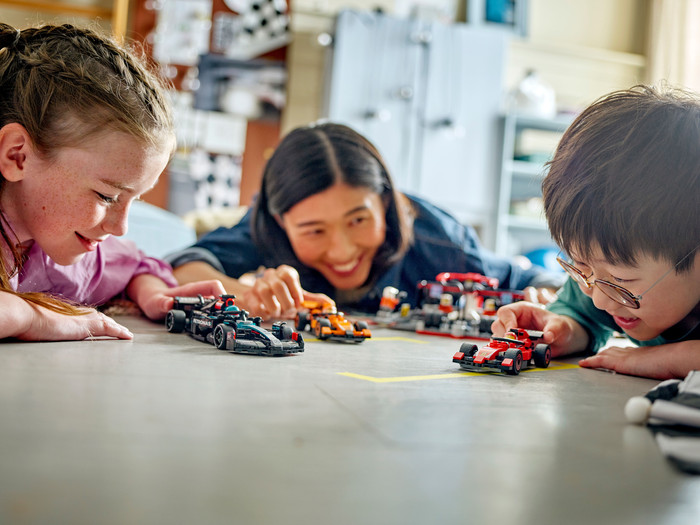 LEGO City F1 Pit Stop and Pit Crew with Ferrari Car 60443 product in use