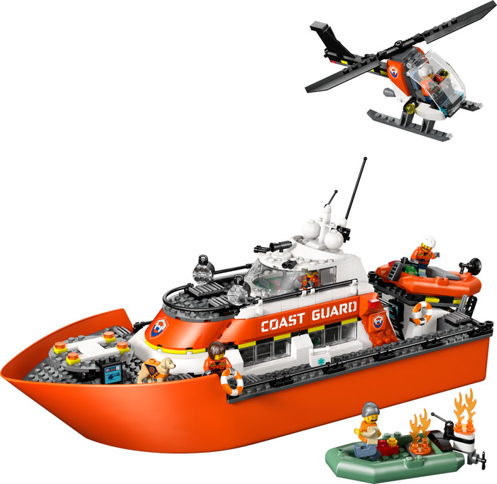 LEGO City Coast Guard Rescue Boat and Helicopter 60504 Main Image