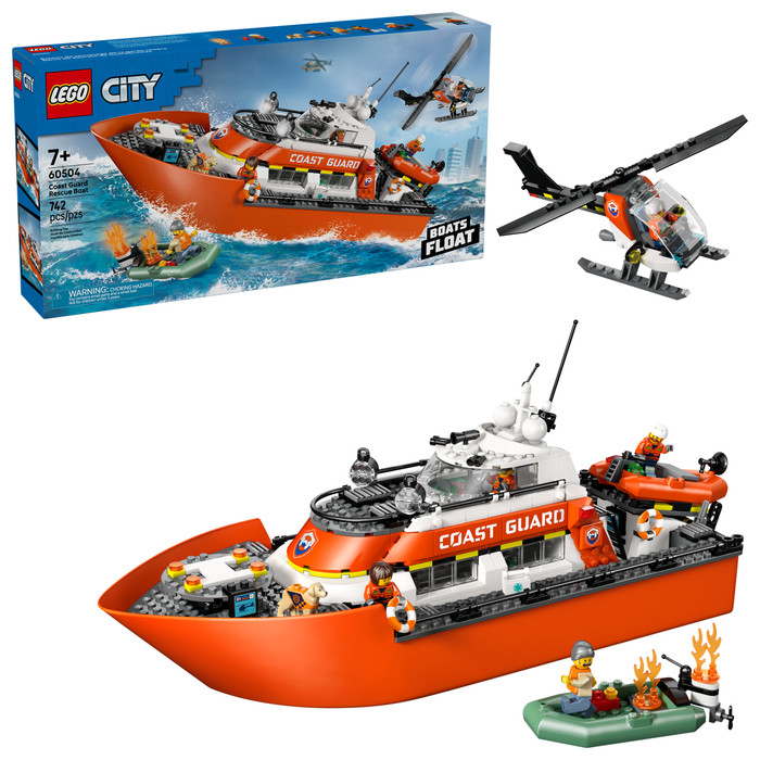 LEGO City Coast Guard Rescue Boat and Helicopter 60504 right side