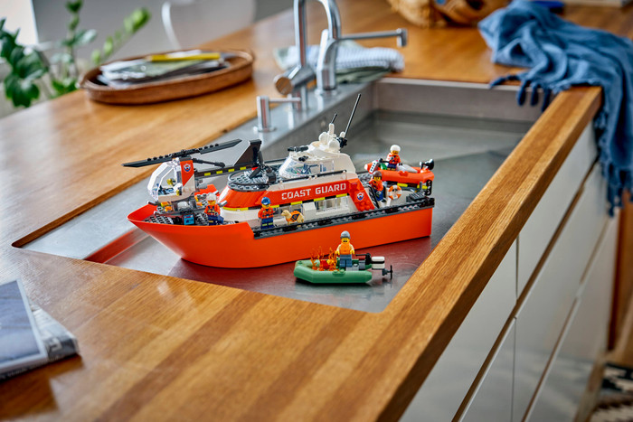 LEGO City Coast Guard Rescue Boat and Helicopter 60504 product in use