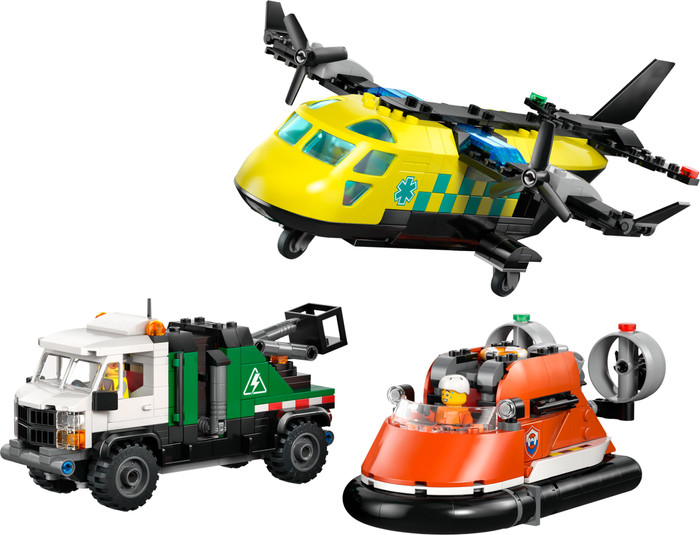 LEGO City Airplane, Service Truck, and Hovercraft Remix 60505 Main Image