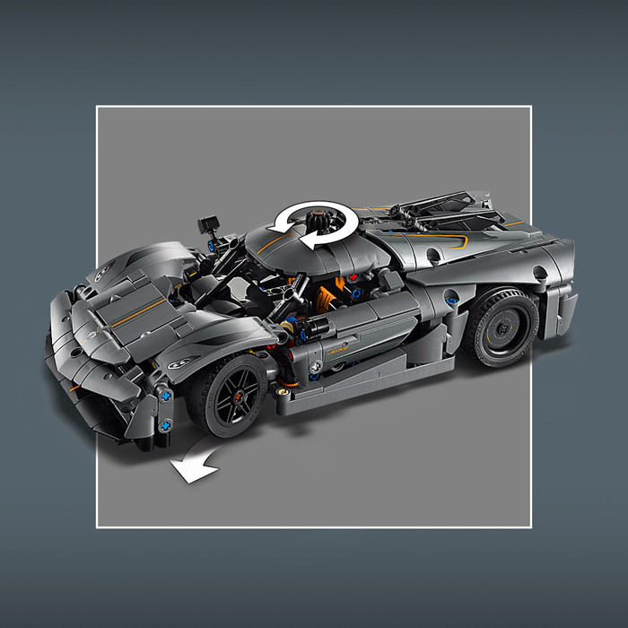 LEGO Technic Koenigsegg Jesko Absolut Gray Hypercar 42173 product in use