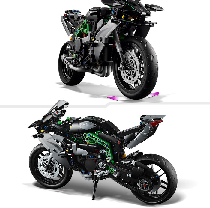 LEGO Technic Kawasaki Ninja H2R Motorrad 42170 produkt in gebrauch