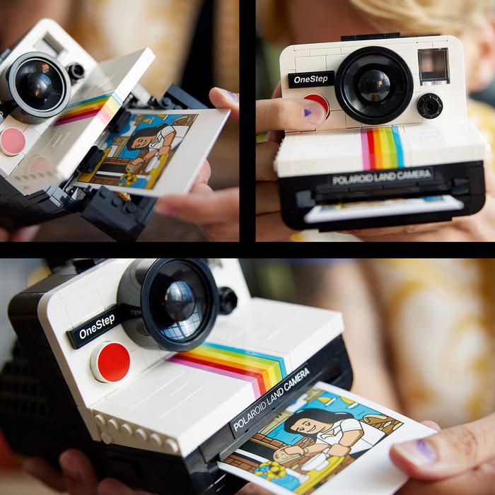 LEGO Ideas Polaroid OneStep SX-70 Sofortbildkamera 21345 produkt in gebrauch