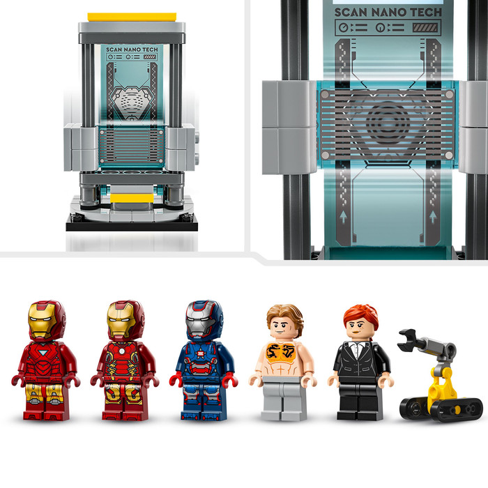 LEGO Marvel Iron Mans Labor: Halle der Rüstungen 76315 produkt in gebrauch