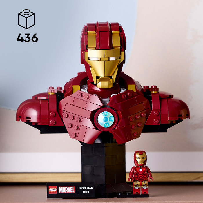 LEGO Marvel Iron Man MK4 Büste 76327 produkt in gebrauch