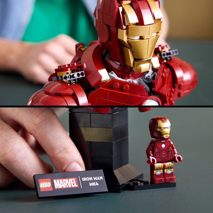 LEGO Marvel Iron Man MK4 Büste 76327 produkt in gebrauch