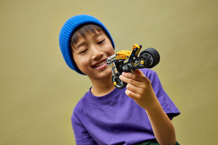 LEGO Technic Yellow Motorcycle 42225 product in use