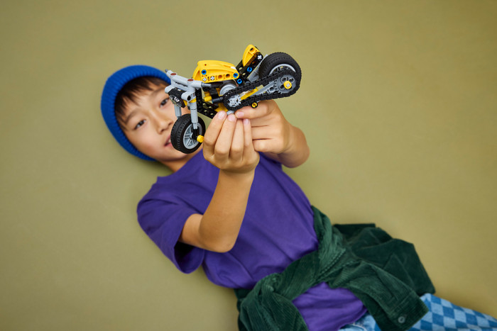 LEGO Technic Yellow Motorcycle 42225 product in use