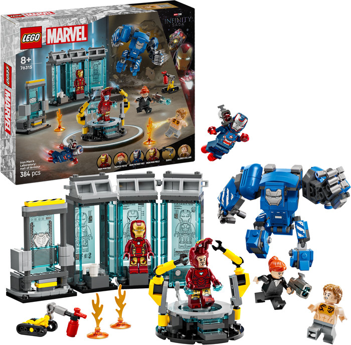LEGO Marvel Iron Mans Labor: Halle der Rüstungen 76315 rechte seite