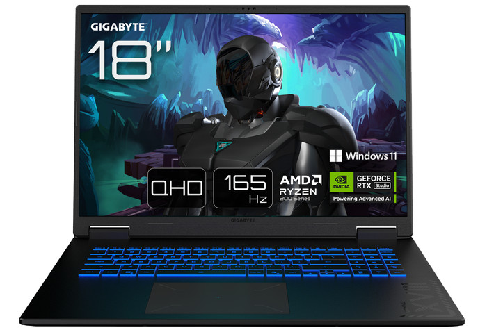 GIGABYTE GAMING A18 3VHK3DEC64SH - 18'' - AMD Ryzen 7 - 32GB RAM/1TB SSD - RTX 5060 vorne