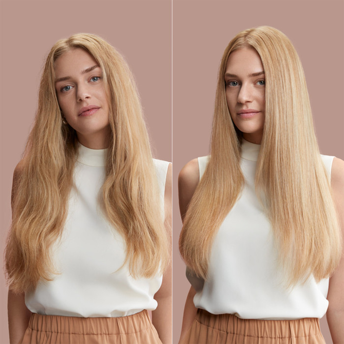 Dyson Supersonic r Straight+Wavy Red Velvet produkt in gebrauch