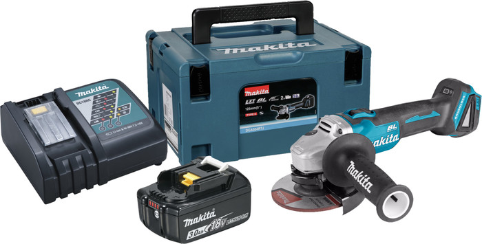 Makita DGA504ZJ + Makita Starter Set 18V LXT 3.0Ah BL1830B/DC18RC Main Image