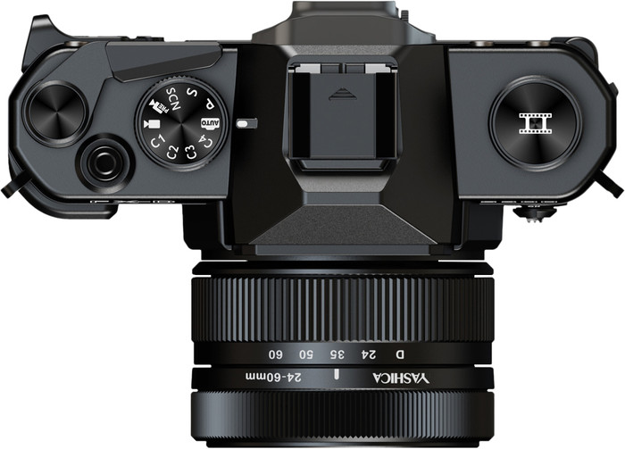 Yashica FX-D S300 Digital Film Simulation Kamera Schwarz oberseite