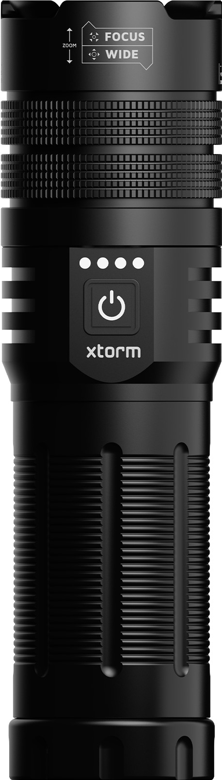 Xtorm Powerbank mit Taschenlampe 10.500 mAh mit Schnellladen Schwarz oberseite