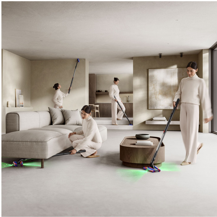 Dyson PencilVac Fluffycones produkt in gebrauch