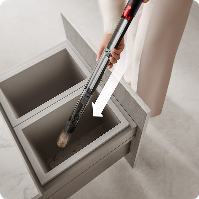 Dyson PencilVac Fluffycones produkt in gebrauch