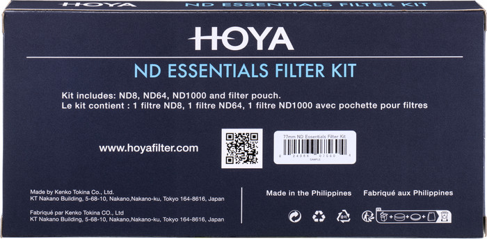 Hoya ND Essentials Filter Kit 8/64/1000 82mm packaging
