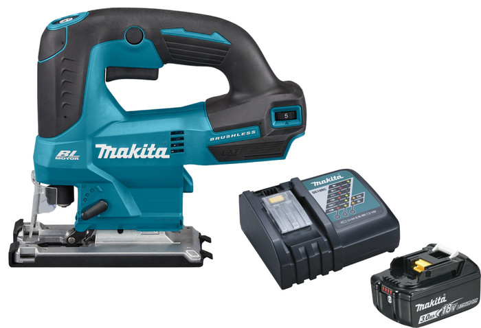 Makita DJV184Z + Makita Starterset 18V LXT 3,0 Ah BL1830B/DC18RC Main Image