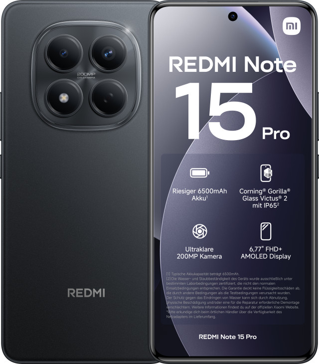 Redmi Note 15 Pro 256GB Schwarz 4G Main Image