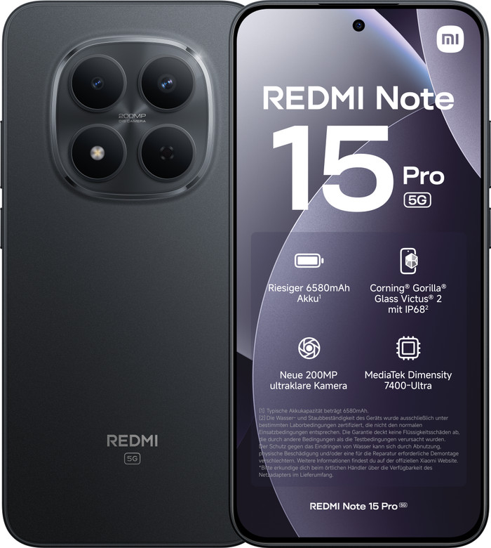 Redmi Note 15 Pro 256GB Schwarz 5G Main Image