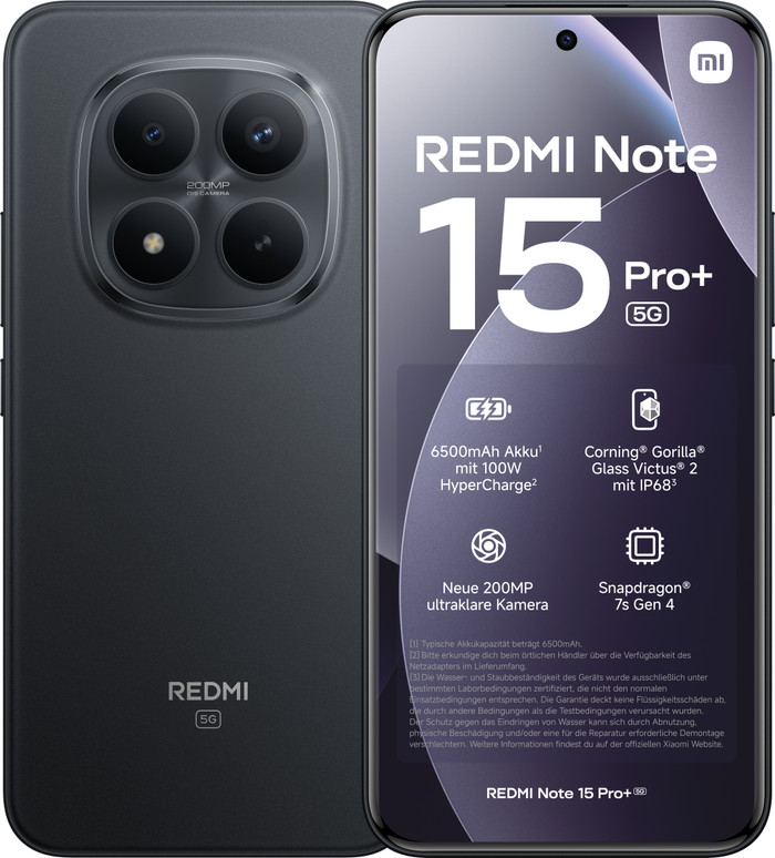 Redmi Note 15 Pro+ 256GB Schwarz 5G Main Image