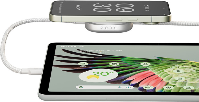 Zens Pro 2 Kabelloses Ladegerät 15 Watt mit USB-C-Kabel Weiß vorne