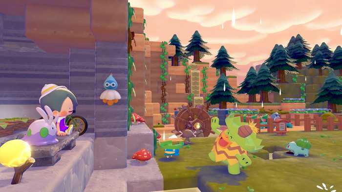 Nintendo Switch 2 + Pokémon Pokopia produkt in gebrauch