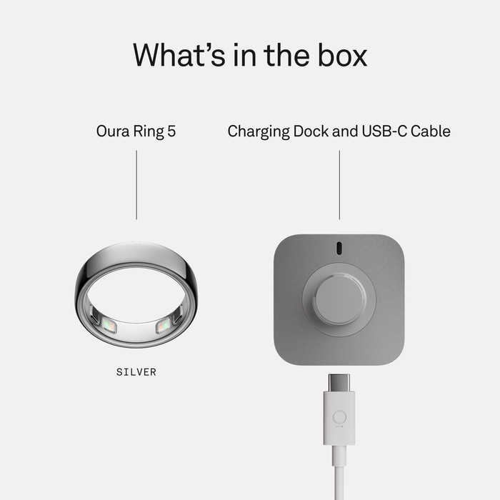 Oura Ring 5 Größe 6 Silber visueller lieferant