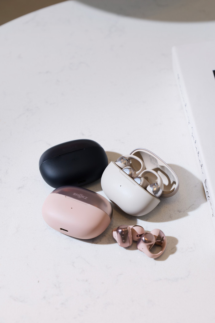 Shokz OpenDots ONE Pink product in use