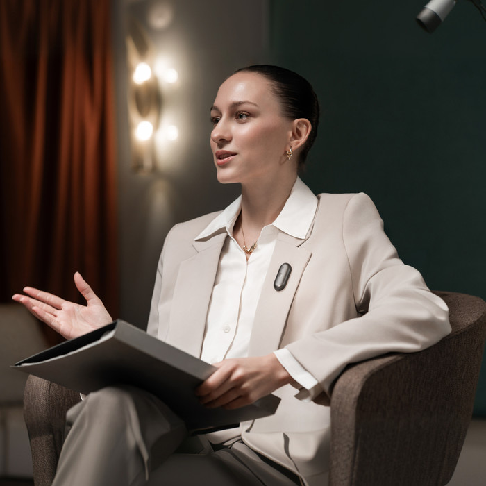 Plaud NotePin S Black product in use