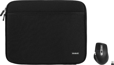 BlueBuilt Laptophülle Breite 30 cm 12 - 13 Zoll Schwarz + Maximus Maus Main Image