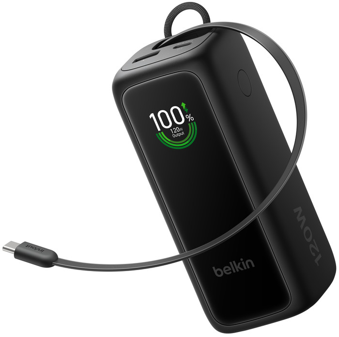 Belkin Powerbank 22.000 mAh mit Schnellladefunktion 120 Watt Schwarz vorne