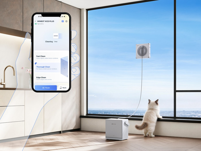 Ecovacs WINBOT W2S Pro Omni product in use