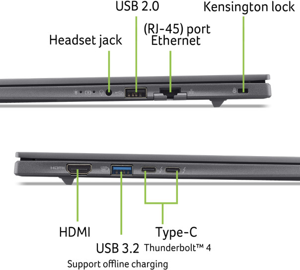 Acer TravelMate X4 14 AI TMX414-51-TCO-58G2 QWERTY detail