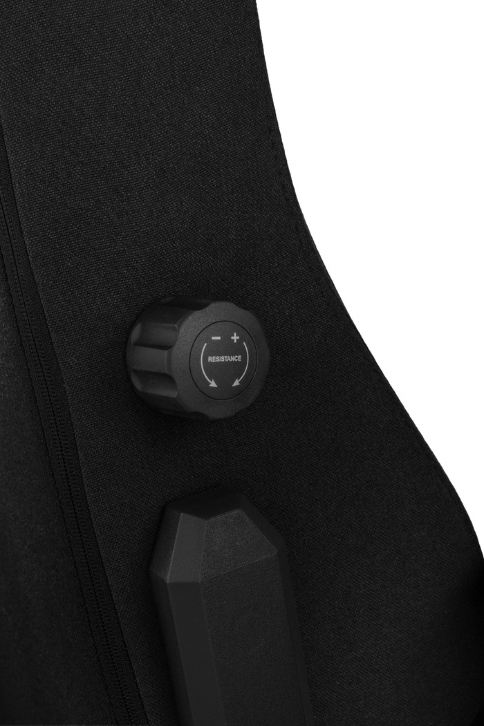 Vortech Pro Gaming-Stuhl Schwarz + Bodenschutzmatte detail
