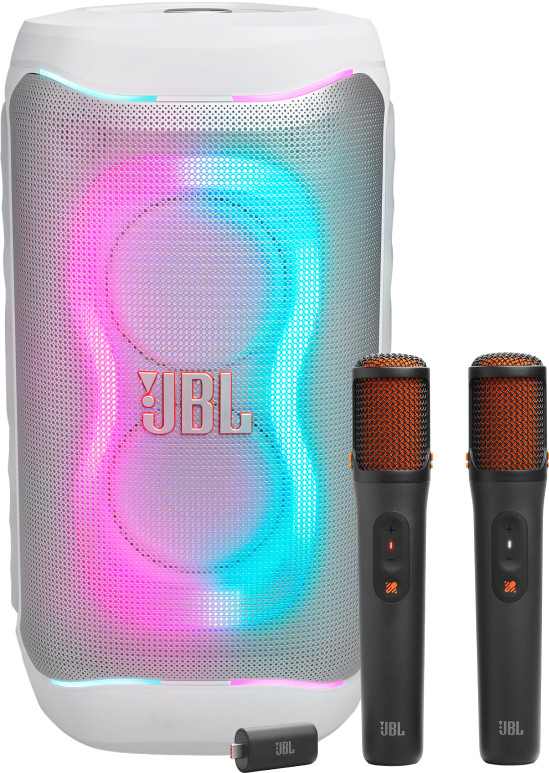 JBL PartyBox 130 Weiß + JBL EasySing Mics Main Image