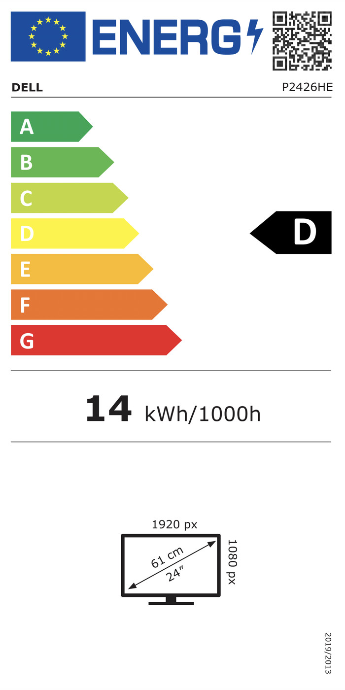 Dell Pro P P2426HE energy label