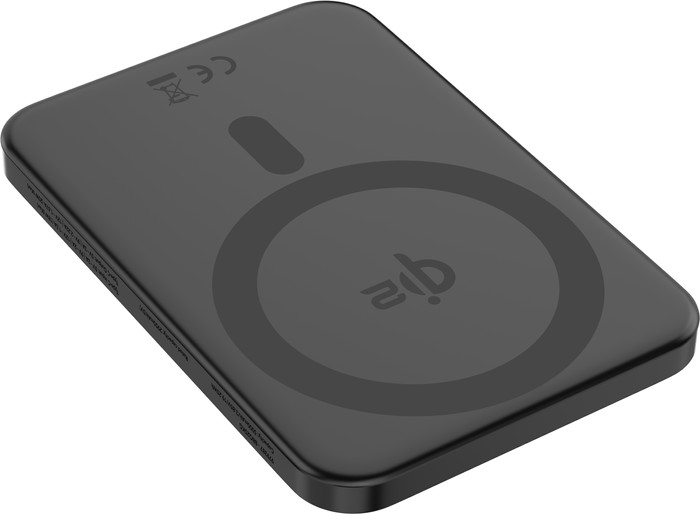 BlueBuilt Wireless Powerbank mit Qi2 und MagSafe 5.000 mAh mit Schnellladen 20 Watt Grau vorne