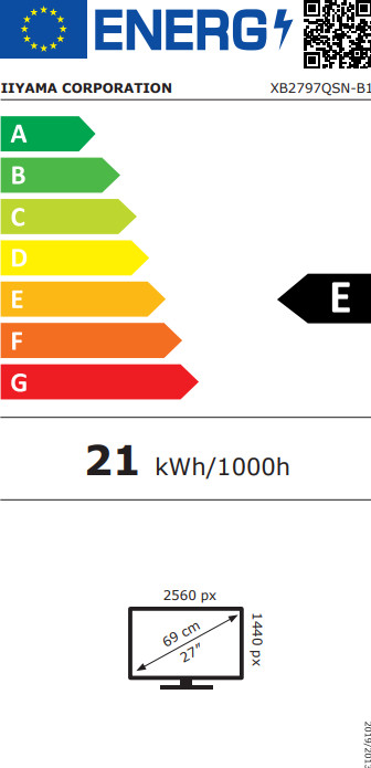 iiyama ProLite XB2797QSN-B1 energielabel